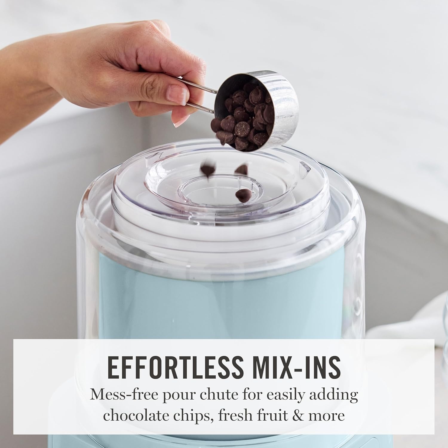 image:imageMartha Stewart Ice Cream Maker 2 Quart DoubleInsulated Freezer Bowl Sorbet amp Frozen Yogurt Ready in 20 Minutes MixIns Chute Easy to Clean Linen CreamSky