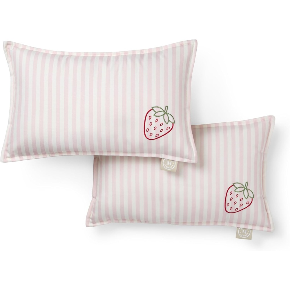 image:imageMartha Stewart Americana Embroidered Lobster Indoor Outdoor Decorative Pillow 2Pack Set UV Fade Resistant Water Repellent Coastal Design BlueRed 18x18Strawberry Pink