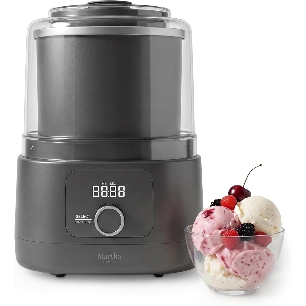 image:imageMartha Stewart Ice Cream Maker 2 Quart DoubleInsulated Freezer Bowl Sorbet amp Frozen Yogurt Ready in 20 Minutes MixIns Chute Easy to Clean Linen CreamCaviar