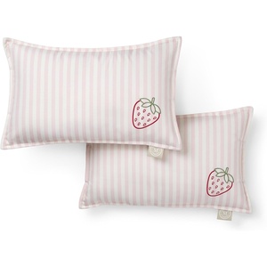 Martha Stewart Americana Embroidered Lobster Indoor Outdoor Decorative Pillow 2-Pack Set, UV Fade Resistant, Water Repellent, Coastal Design, Blue/Red, 18″x18″(Strawberry Pink)