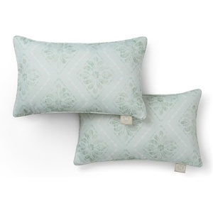 Martha Stewart Americana Embroidered Lobster Indoor Outdoor Decorative Pillow 2-Pack Set, UV Fade Resistant, Water Repellent, Coastal Design, Blue/Red, 18″x18″(Sage Green)