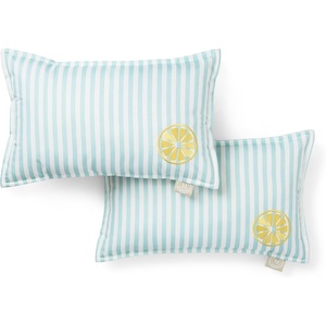 Martha Stewart Americana Embroidered Lobster Indoor Outdoor Decorative Pillow 2-Pack Set, UV Fade Resistant, Water Repellent, Coastal Design, Blue/Red, 18″x18″(Lemon Yellow)