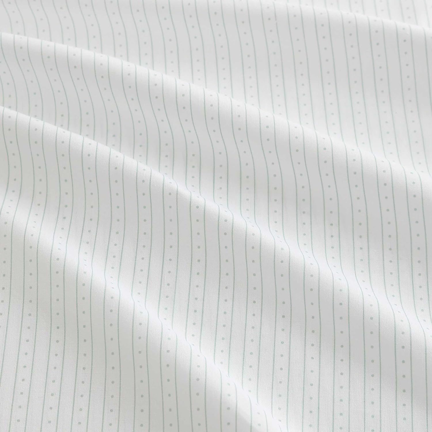 image:imageMartha Stewart Twin XL Size Sheet Set Breathable Cotton Percale Bedding with Matching Pillowcase Fully Elastic Fitted Sheet Deep Pocket Crisp amp Cooling AllSeason Comfort Small Gingham BlueDottie Stripe Green