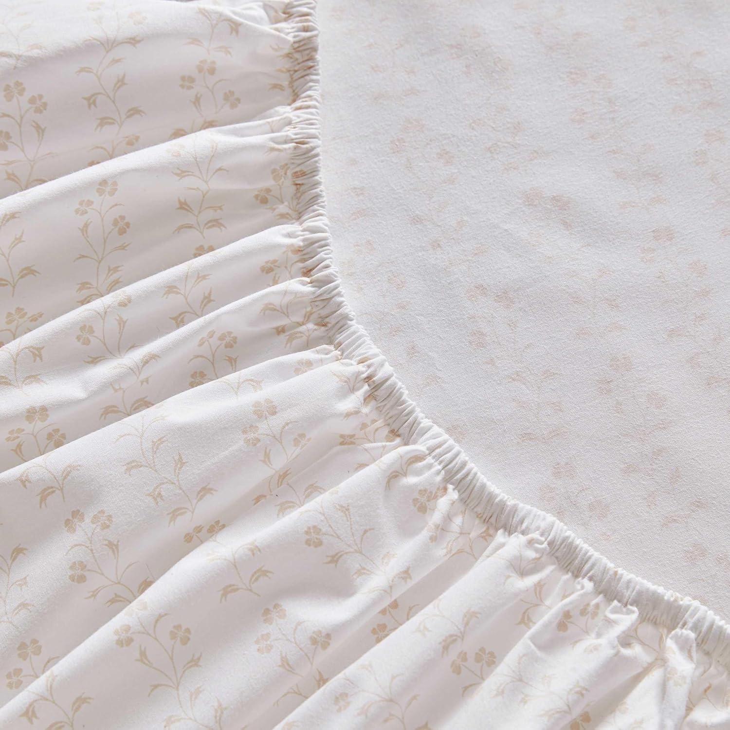image:imageMartha Stewart Twin XL Size Sheet Set Breathable Cotton Percale Bedding with Matching Pillowcase Fully Elastic Fitted Sheet Deep Pocket Crisp amp Cooling AllSeason Comfort Small Gingham BlueDitsy Vine Pink