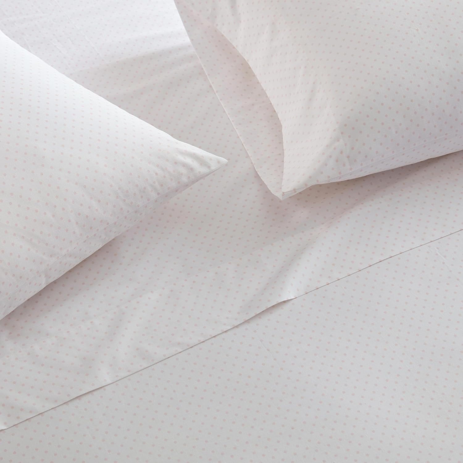 image:imageMartha Stewart Twin XL Size Sheet Set Breathable Cotton Percale Bedding with Matching Pillowcase Fully Elastic Fitted Sheet Deep Pocket Crisp amp Cooling AllSeason Comfort Small Gingham BluePolka Dot Pink