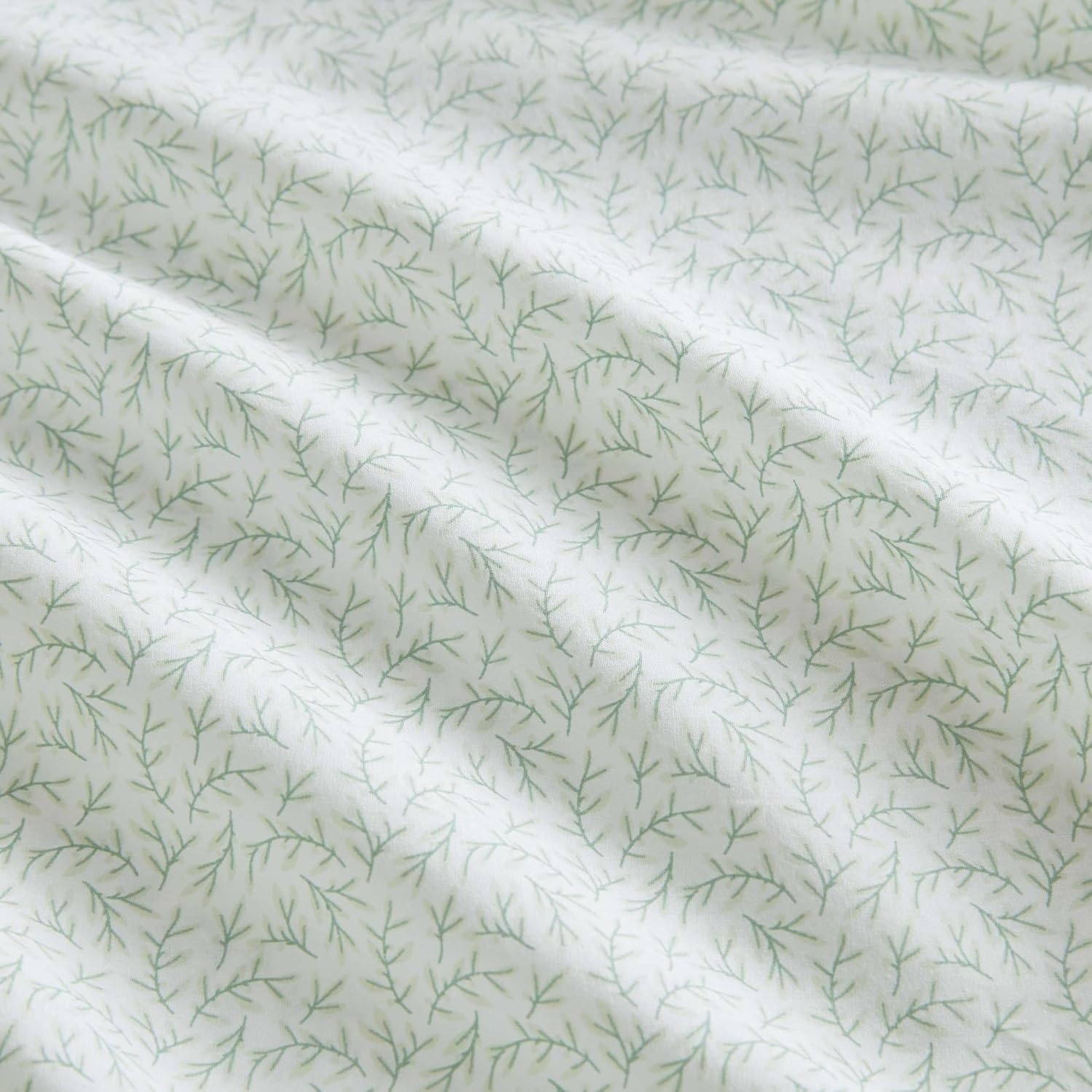 image:imageMartha Stewart Twin XL Size Sheet Set Breathable Cotton Percale Bedding with Matching Pillowcase Fully Elastic Fitted Sheet Deep Pocket Crisp amp Cooling AllSeason Comfort Small Gingham BlueLeaves Green