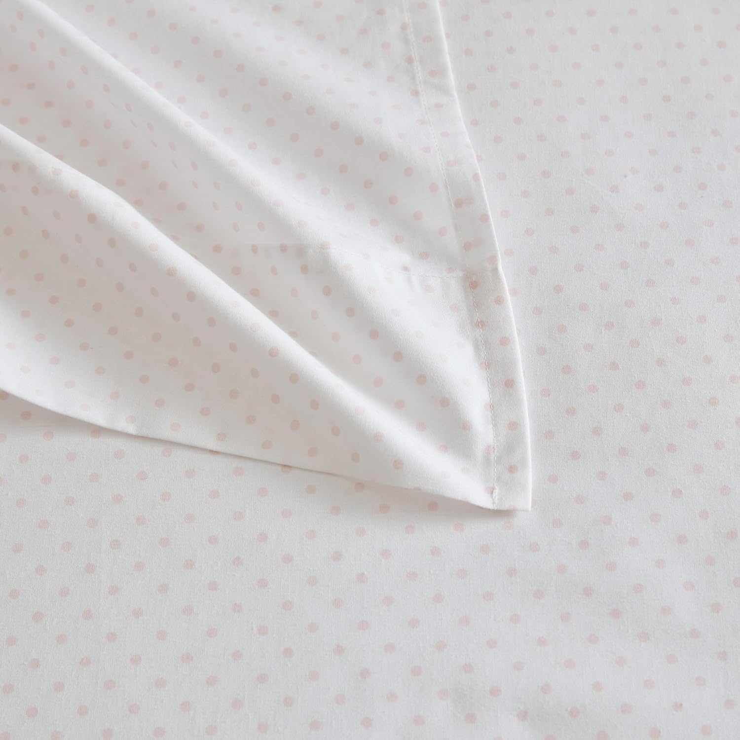 image:imageMartha Stewart Twin XL Size Sheet Set Breathable Cotton Percale Bedding with Matching Pillowcase Fully Elastic Fitted Sheet Deep Pocket Crisp amp Cooling AllSeason Comfort Small Gingham BluePolka Dot Pink