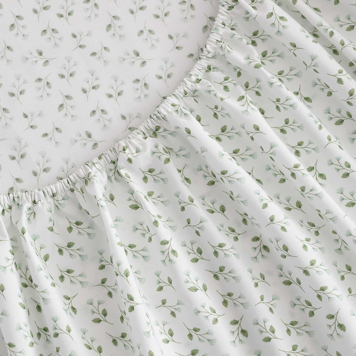image:imageMartha Stewart Twin XL Size Sheet Set Breathable Cotton Percale Bedding with Matching Pillowcase Fully Elastic Fitted Sheet Deep Pocket Crisp amp Cooling AllSeason Comfort Small Gingham BlueKennedy Floral Green