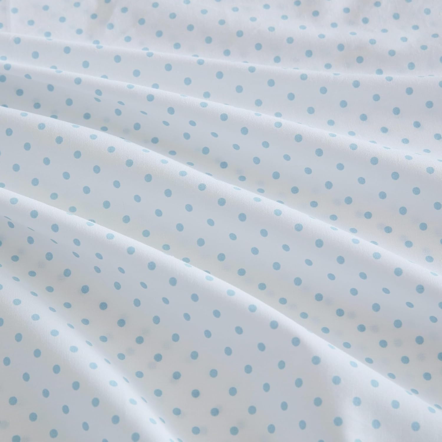 image:imageMartha Stewart Twin XL Size Sheet Set Breathable Cotton Percale Bedding with Matching Pillowcase Fully Elastic Fitted Sheet Deep Pocket Crisp amp Cooling AllSeason Comfort Small Gingham BluePolka Dot Blue