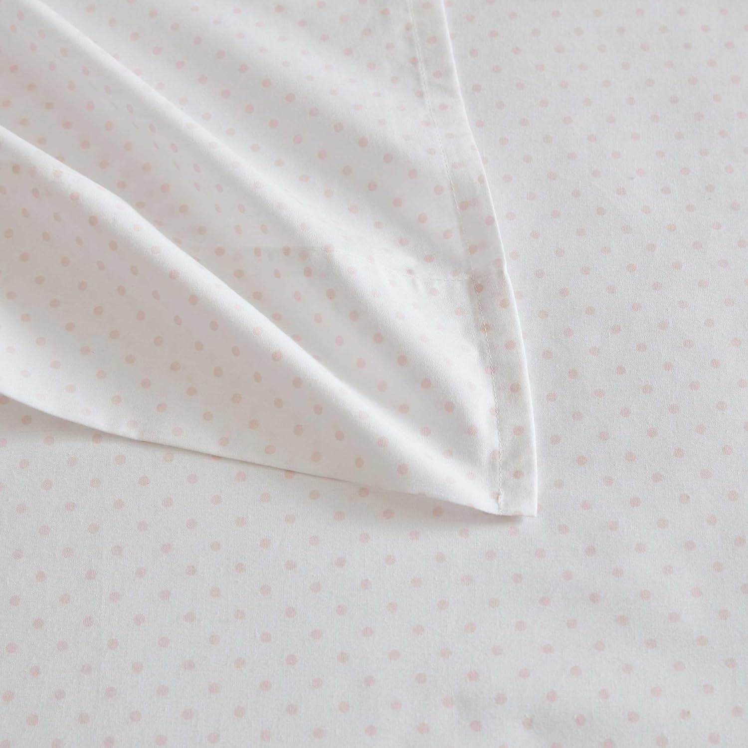 image:imageMartha Stewart Twin XL Size Sheet Set Breathable Cotton Percale Bedding with Matching Pillowcase Fully Elastic Fitted Sheet Deep Pocket Crisp amp Cooling AllSeason Comfort Small Gingham BluePolka Dot Pink