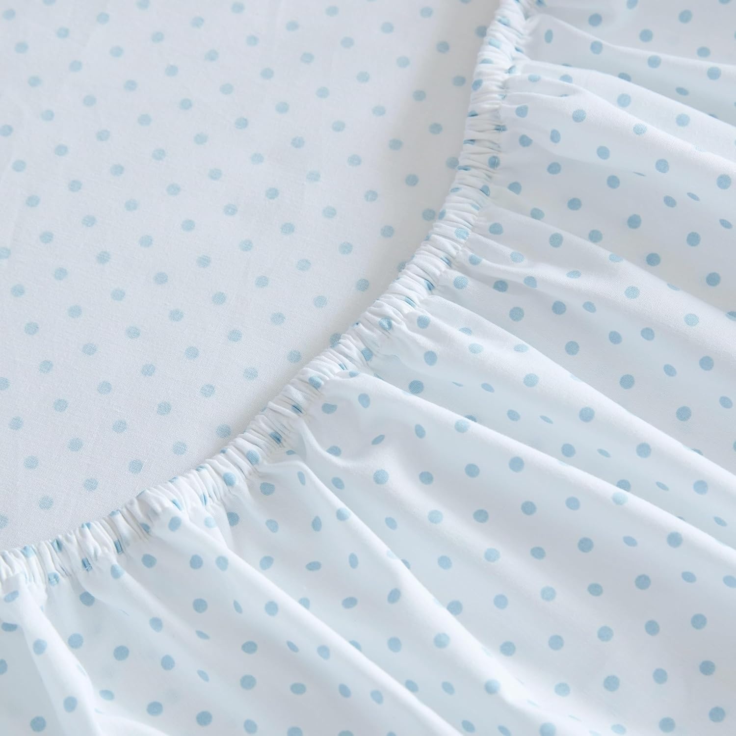 image:imageMartha Stewart Twin XL Size Sheet Set Breathable Cotton Percale Bedding with Matching Pillowcase Fully Elastic Fitted Sheet Deep Pocket Crisp amp Cooling AllSeason Comfort Small Gingham BluePolka Dot Blue