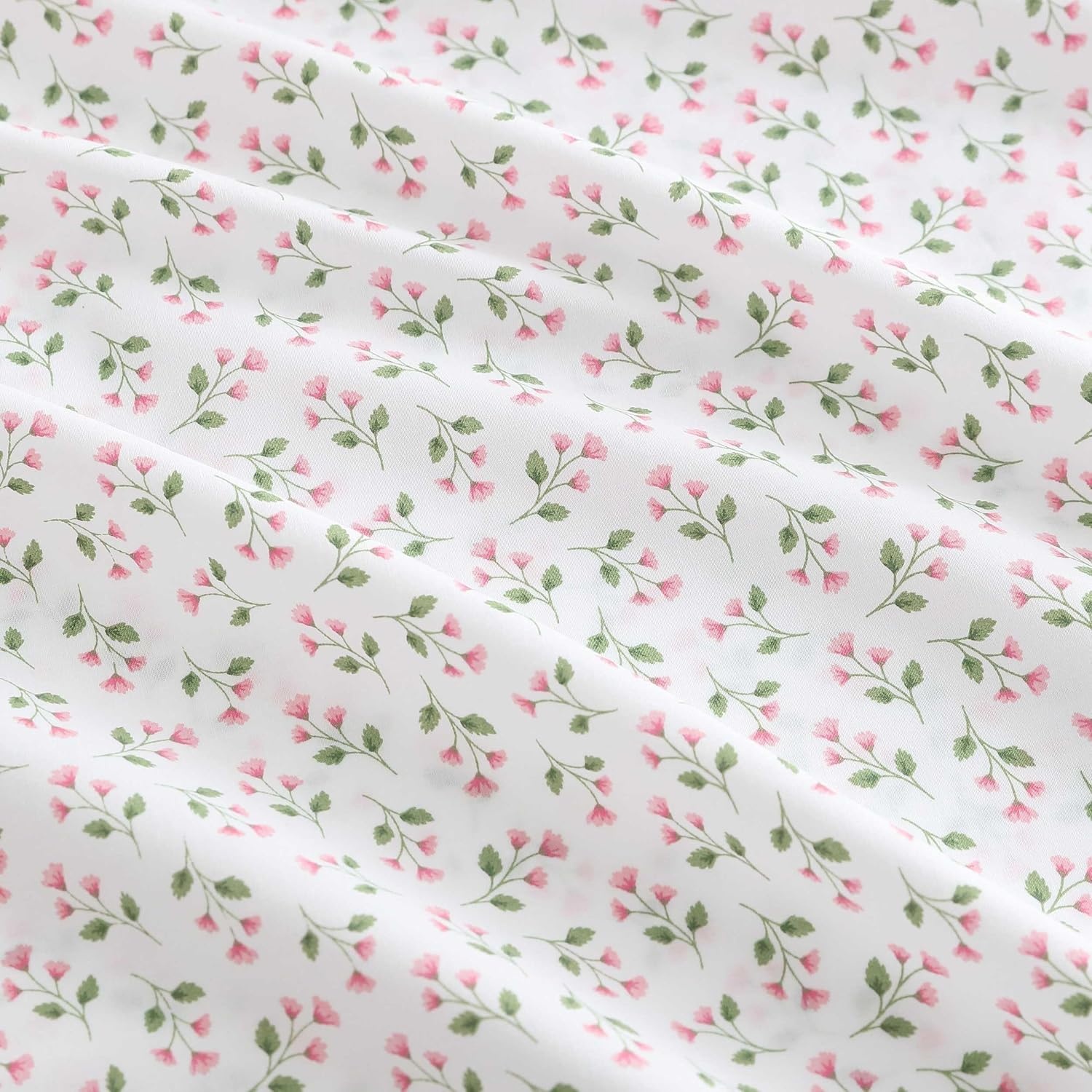 image:imageMartha Stewart Twin XL Size Sheet Set Breathable Cotton Percale Bedding with Matching Pillowcase Fully Elastic Fitted Sheet Deep Pocket Crisp amp Cooling AllSeason Comfort Small Gingham BlueKennedy Floral Pink