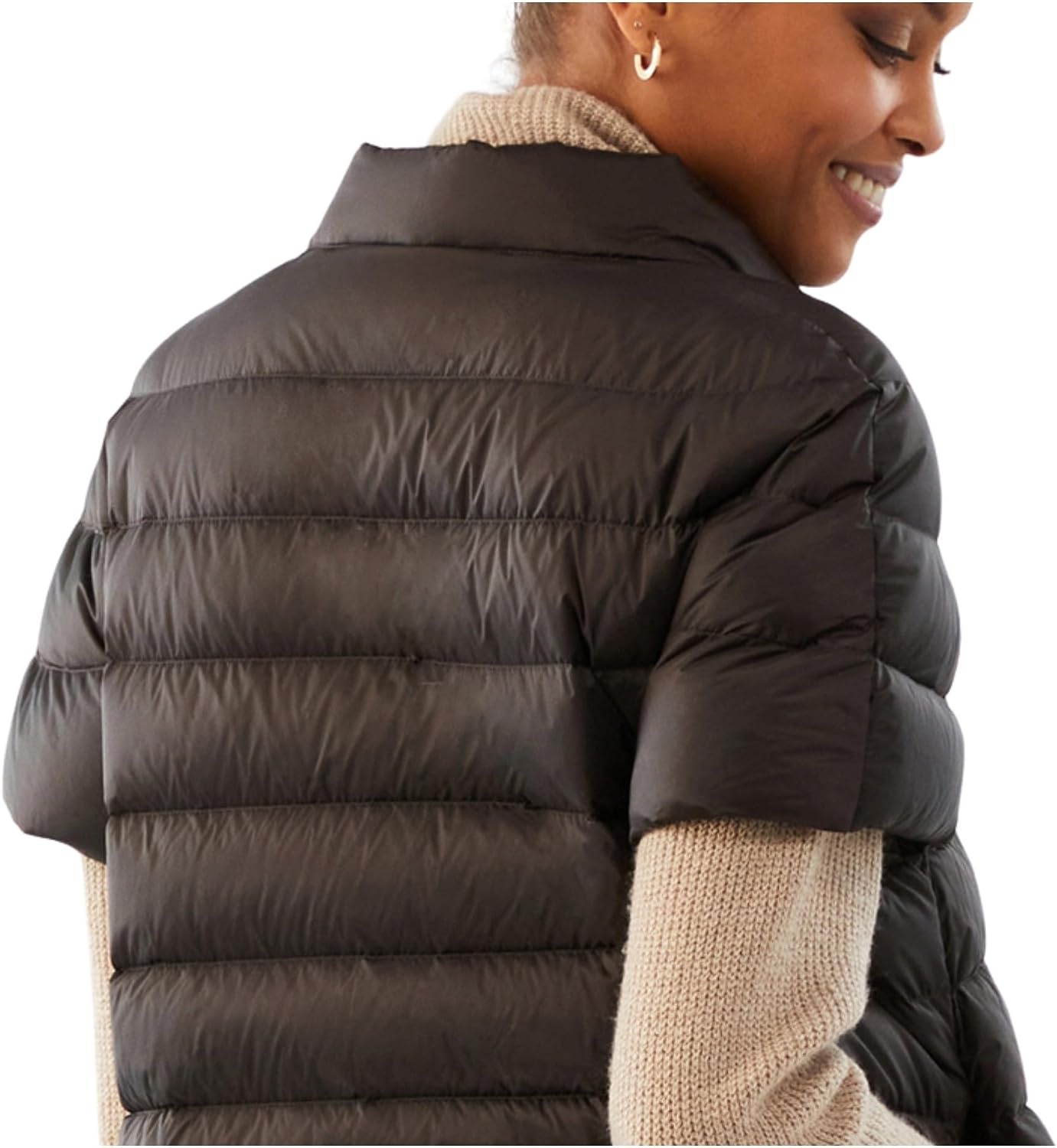 image:imageMartha Stewart Womens Quilted Down Puffer Vest Lightweight Short Sleeve Jacket with Pockets Warm Winter CoatCoco Bean