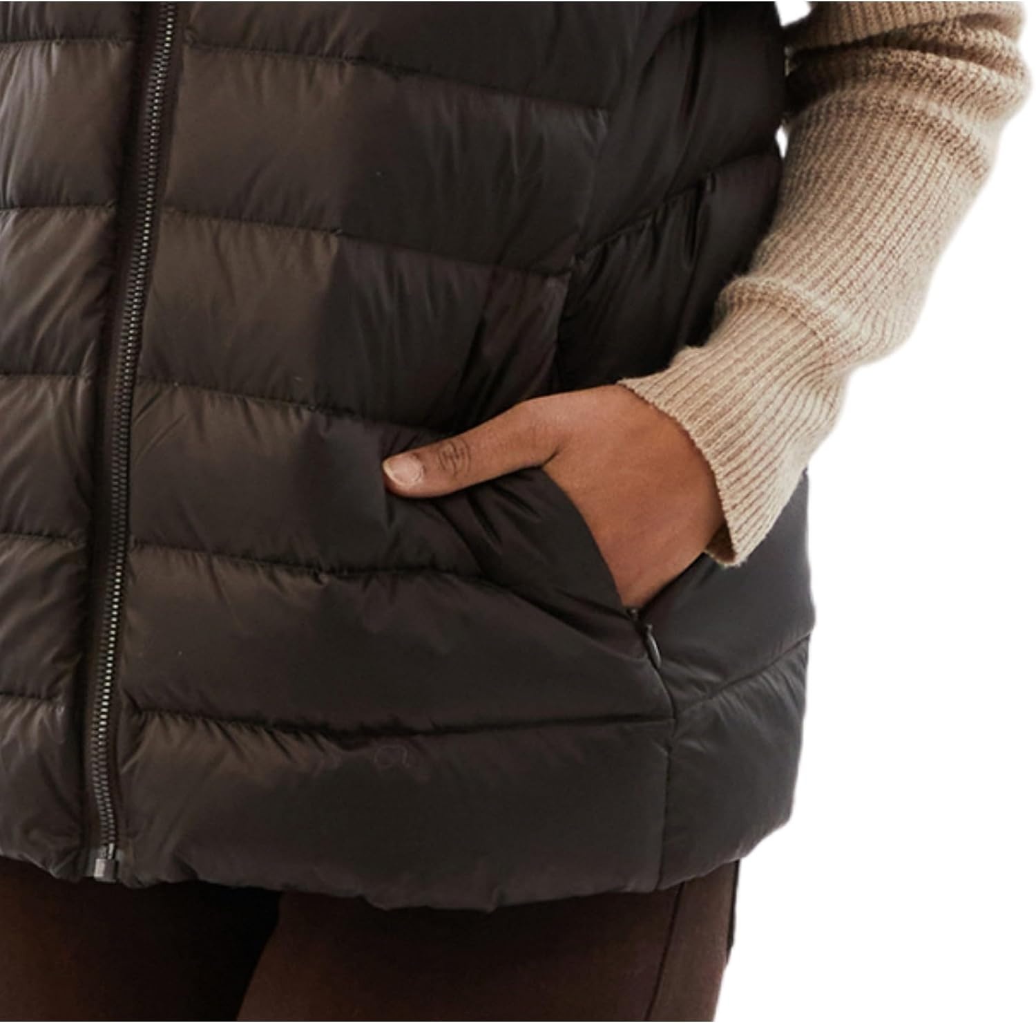 image:imageMartha Stewart Womens Quilted Down Puffer Vest Lightweight Short Sleeve Jacket with Pockets Warm Winter CoatCoco Bean