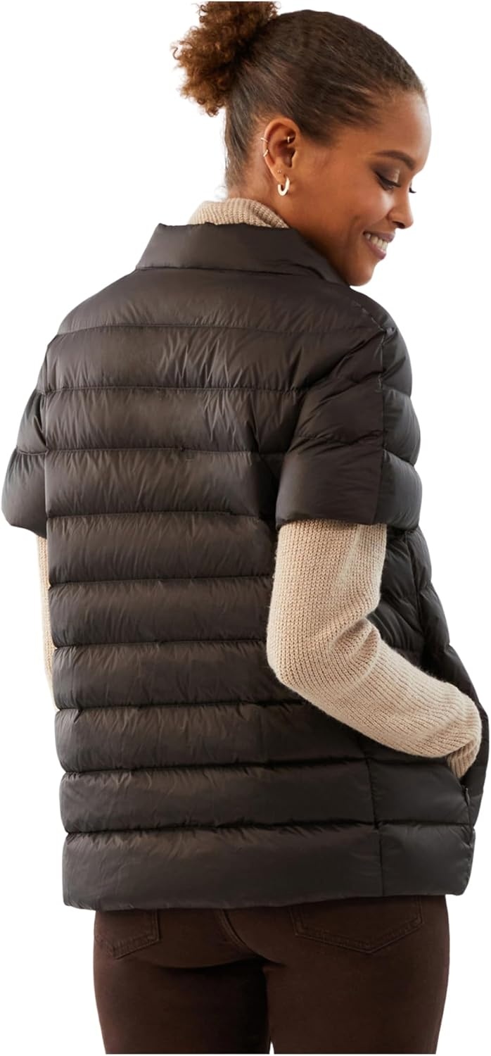 image:imageMartha Stewart Womens Quilted Down Puffer Vest Lightweight Short Sleeve Jacket with Pockets Warm Winter CoatCoco Bean