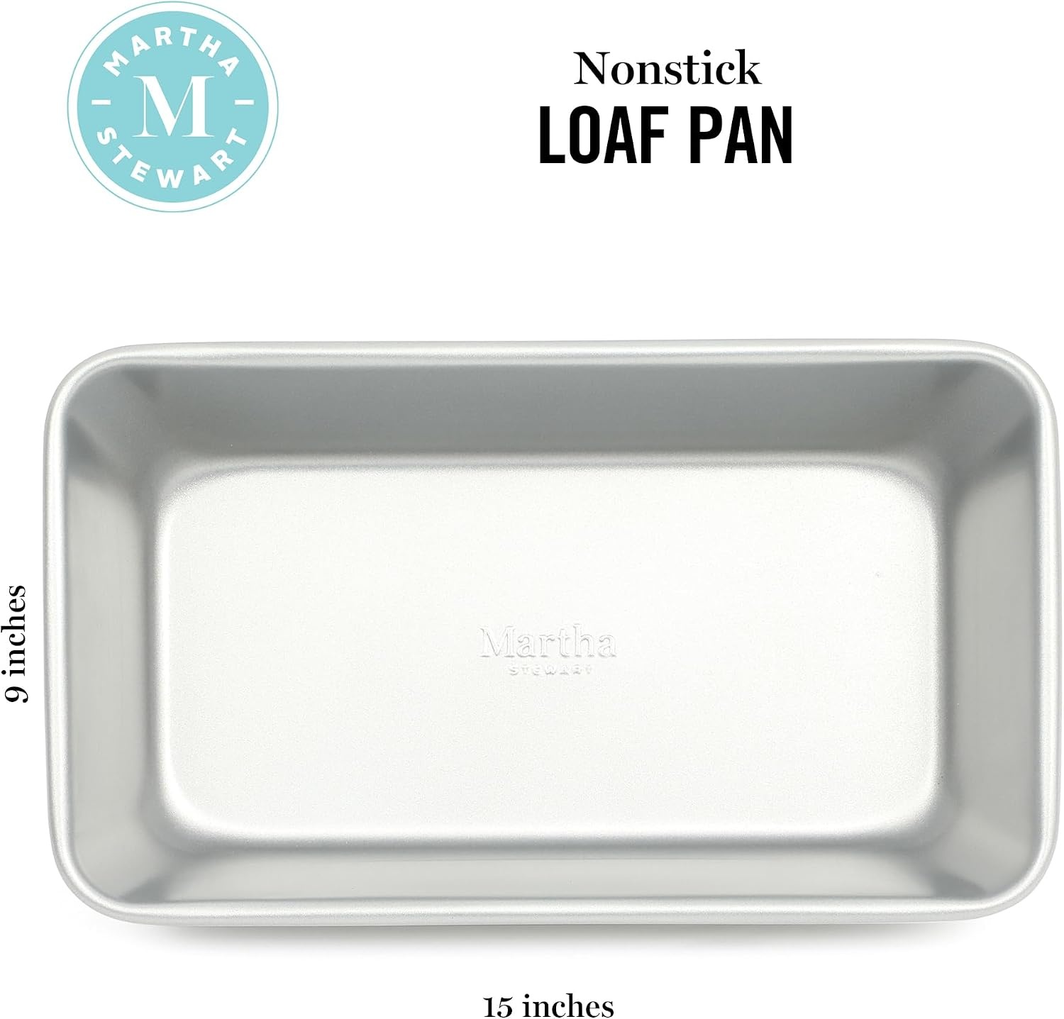 image:imageMartha Stewart Gallen 9 Inch Nonstick Carbon Steel Loaf Pan Champagne Durable Bakeware for Even Baking and Easy ReleaseSilver