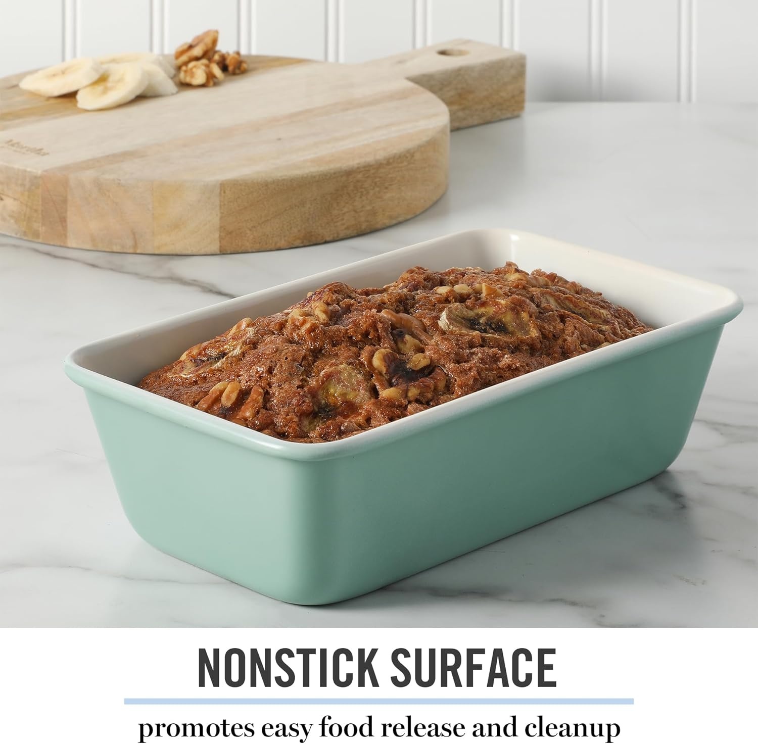 image:imageMartha Stewart Gallen 9 Inch Nonstick Carbon Steel Loaf Pan Champagne Durable Bakeware for Even Baking and Easy ReleaseTeal