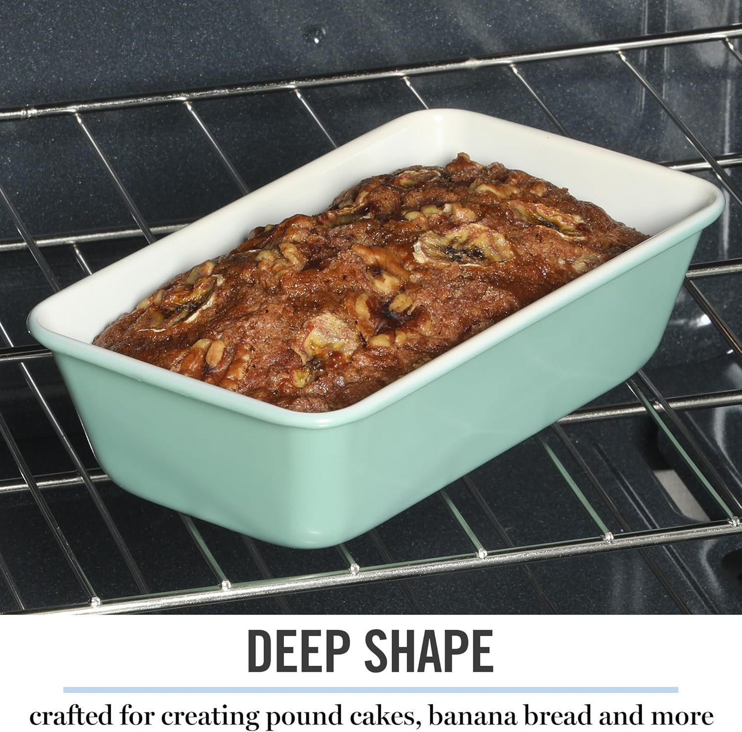 image:imageMartha Stewart Gallen 9 Inch Nonstick Carbon Steel Loaf Pan Champagne Durable Bakeware for Even Baking and Easy ReleaseTeal