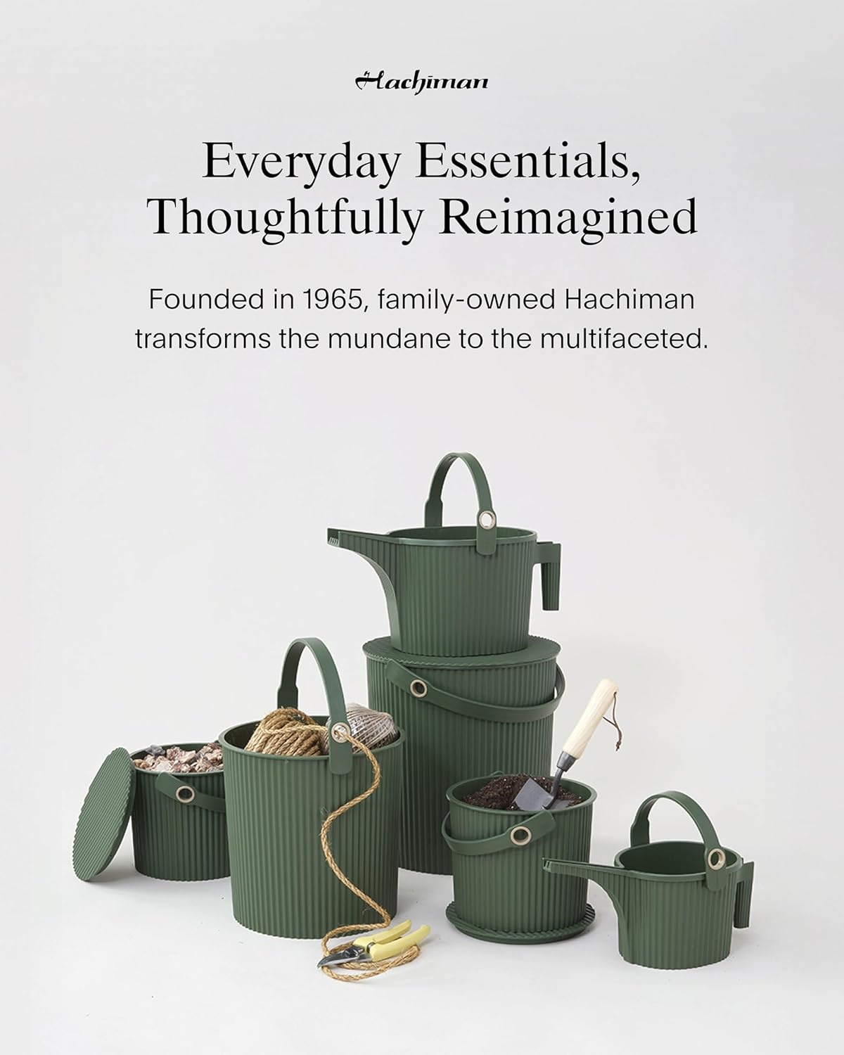 image:imageMartha by Martha Stewart Hachiman Extra Large Bucket HandsFree Filling Easy to Stack and Store Indoor Outdoor UseBright Colors