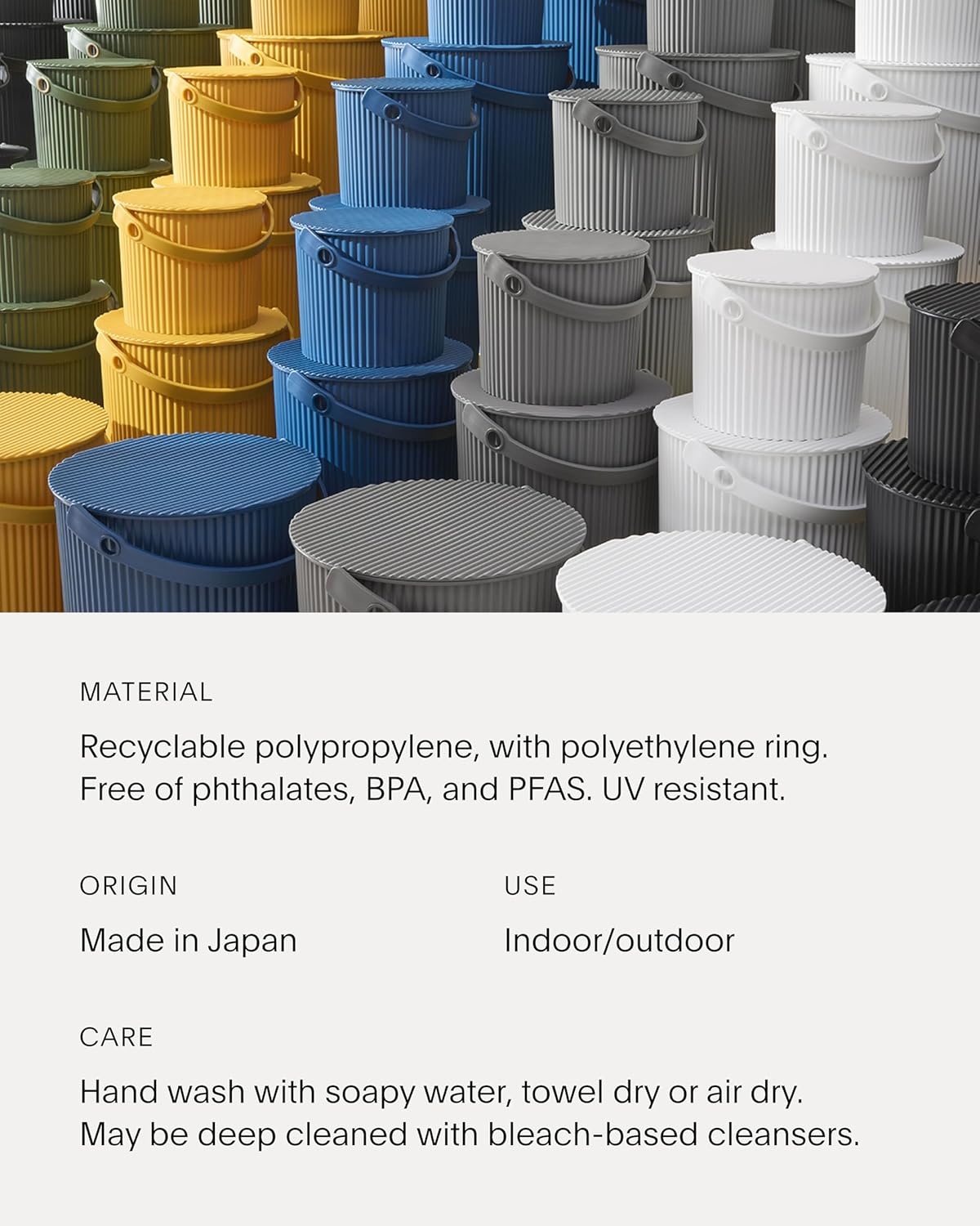 image:imageMartha by Martha Stewart Hachiman Extra Large Bucket HandsFree Filling Easy to Stack and Store Indoor Outdoor UseBright Colors