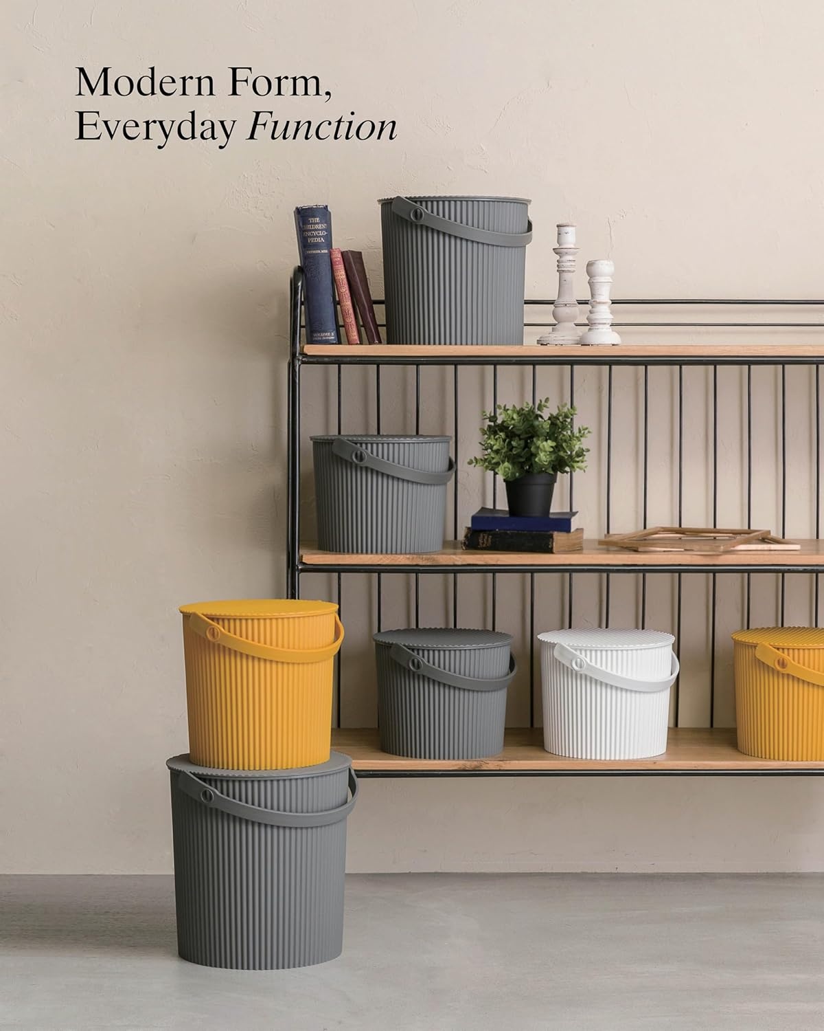 image:imageMartha by Martha Stewart Hachiman Extra Large Bucket HandsFree Filling Easy to Stack and Store Indoor Outdoor UseBright Colors