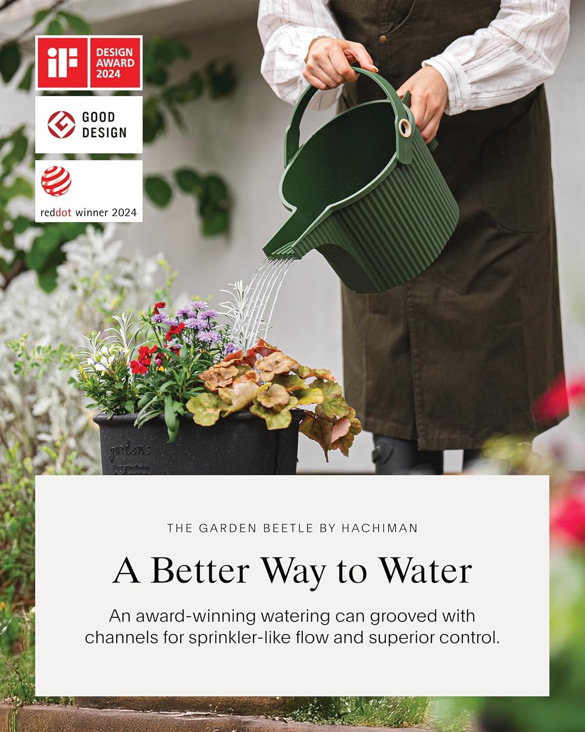 image:imageMartha by Martha Stewart Hachiman Small Watering Can with Widened Spout 15 L Plant Watering Can for Indoor and Outdoor Plants HandsFree Filling 133 53 OliveWhite