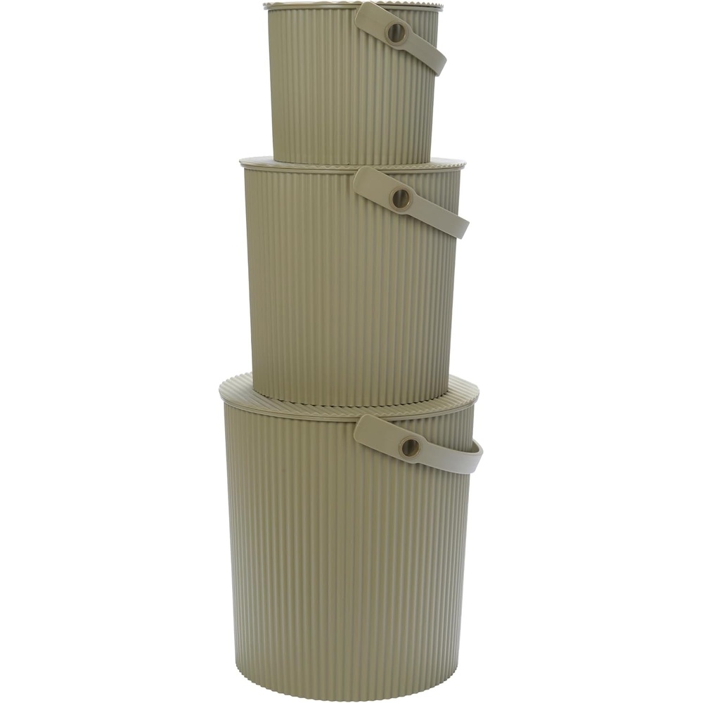 image:imageMartha by Martha Stewart Hachiman Extra Large Bucket HandsFree Filling Easy to Stack and Store Indoor Outdoor UseOlive