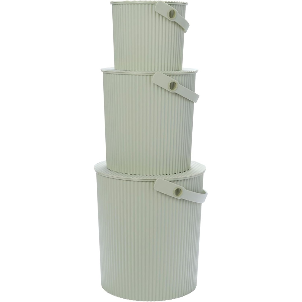 image:imageMartha by Martha Stewart Hachiman Extra Large Bucket  HandsFree Filling Easy to Stack and Store Indoor Outdoor UseSage