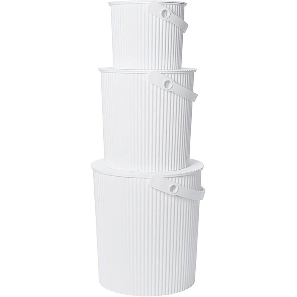 image:imageMartha by Martha Stewart Hachiman Extra Large Bucket HandsFree Filling Easy to Stack and Store Indoor Outdoor UseWhite