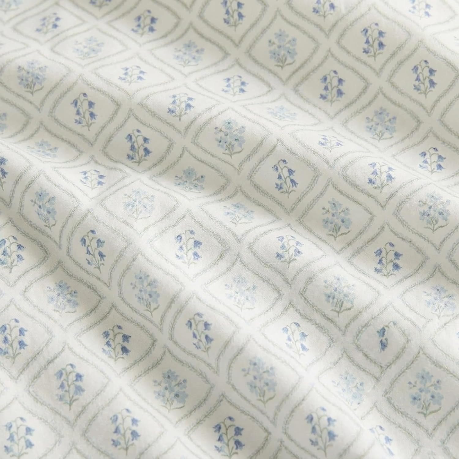 image:imageMartha Stewart Full Sheet Set with Fitted Sheet amp Pillowcases Cotton Percale Bedding with a Smooth Feel Deep Pocket Gingham BrownCosta Blue