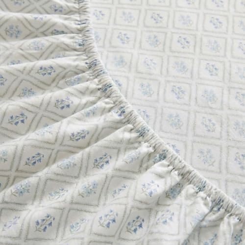 image:imageMartha Stewart Full Sheet Set with Fitted Sheet amp Pillowcases Cotton Percale Bedding with a Smooth Feel Deep Pocket Gingham BrownCosta Blue