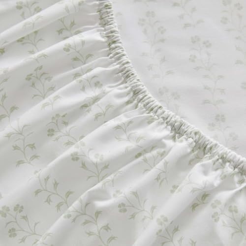 image:imageMartha Stewart Full Sheet Set with Fitted Sheet amp Pillowcases Cotton Percale Bedding with a Smooth Feel Deep Pocket Gingham BrownDitsy Vine Green
