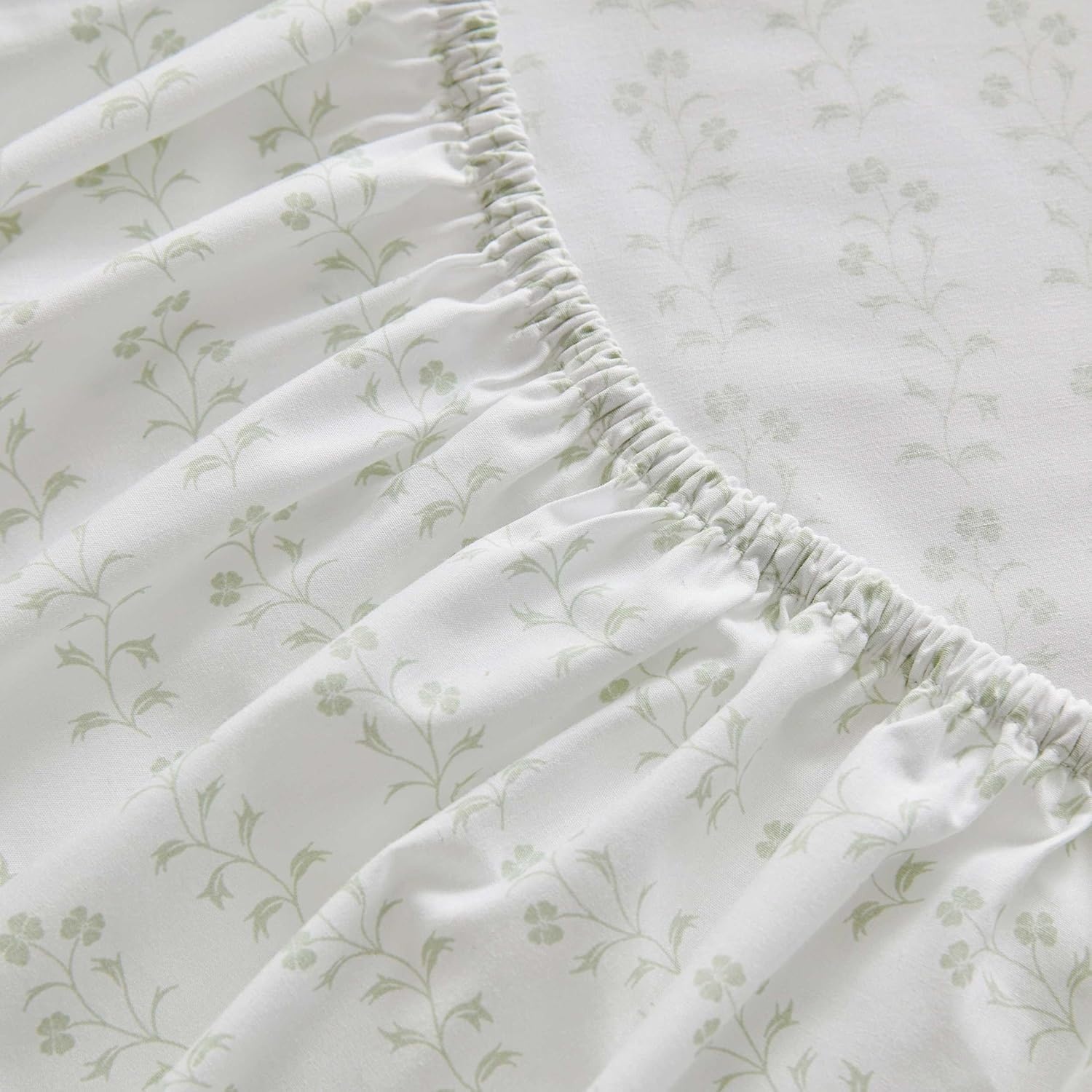 image:imageMartha Stewart Full Sheet Set with Fitted Sheet amp Pillowcases Cotton Percale Bedding with a Smooth Feel Deep Pocket Gingham BrownDitsy Vine Green