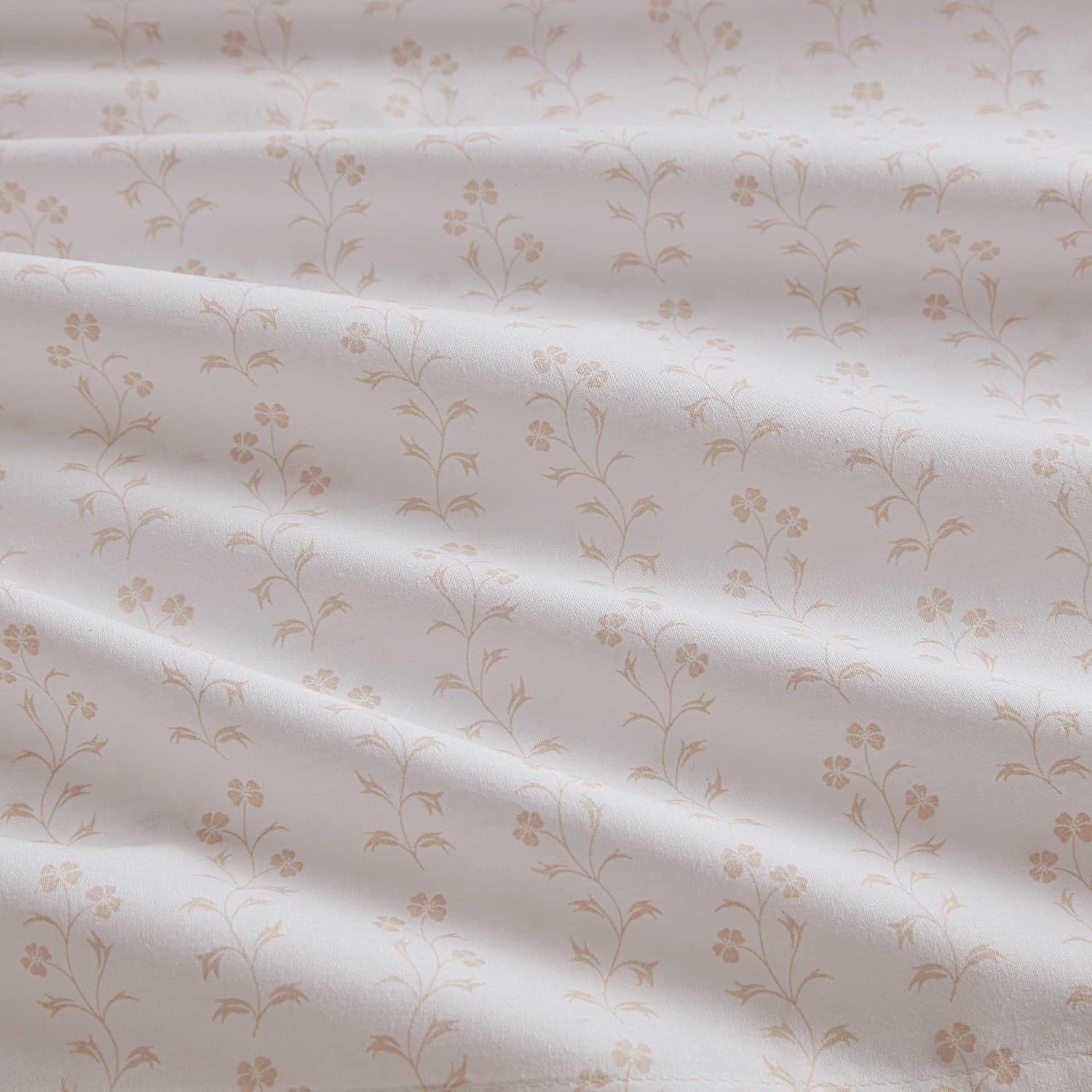 image:imageMartha Stewart Full Sheet Set with Fitted Sheet amp Pillowcases Cotton Percale Bedding with a Smooth Feel Deep Pocket Gingham BrownDitsy Vine Pink