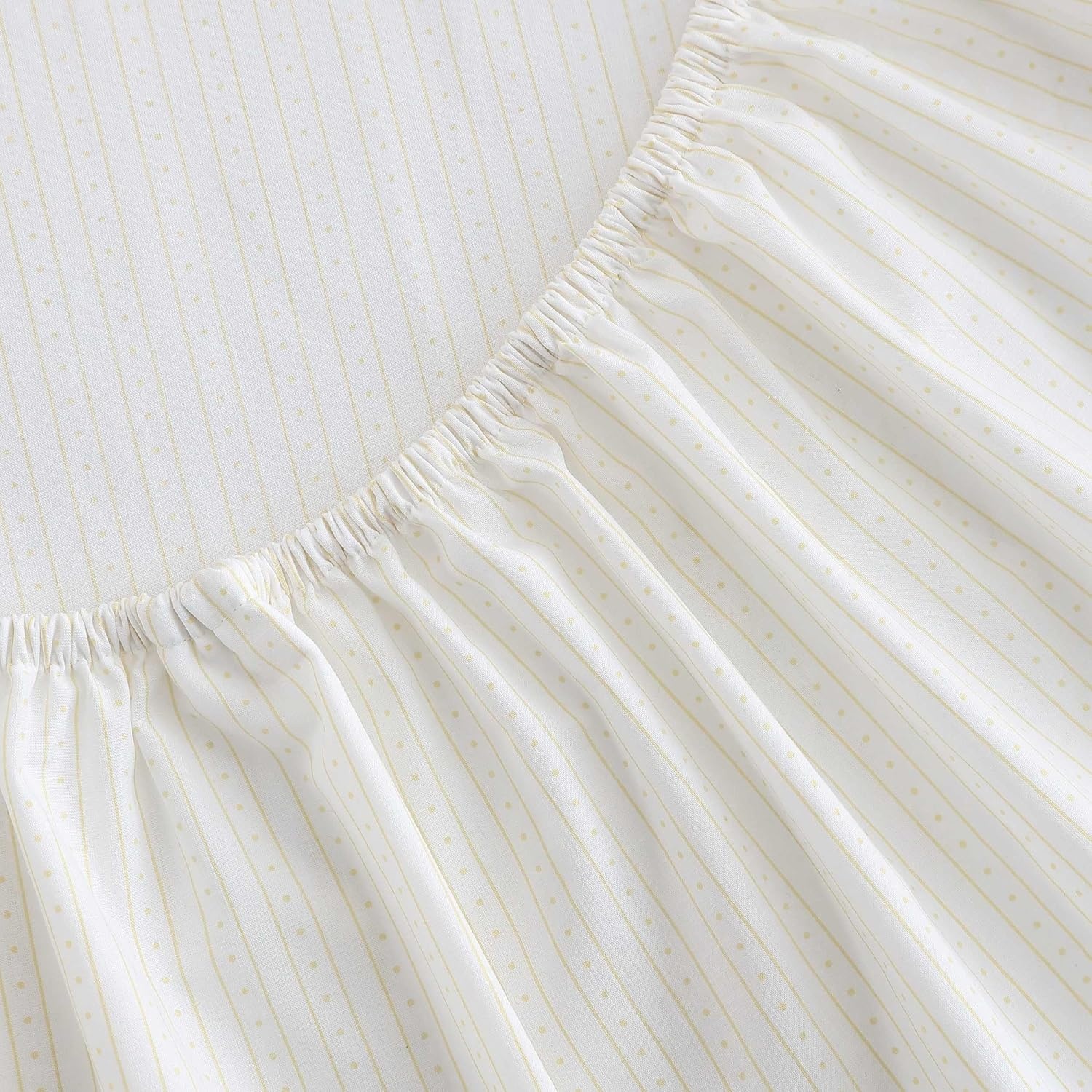 image:imageMartha Stewart Full Sheet Set with Fitted Sheet amp Pillowcases Cotton Percale Bedding with a Smooth Feel Deep Pocket Gingham BrownDottie Stripe Yellow