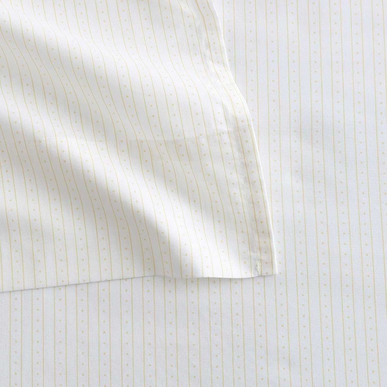 image:imageMartha Stewart Full Sheet Set with Fitted Sheet amp Pillowcases Cotton Percale Bedding with a Smooth Feel Deep Pocket Gingham BrownDottie Stripe Yellow