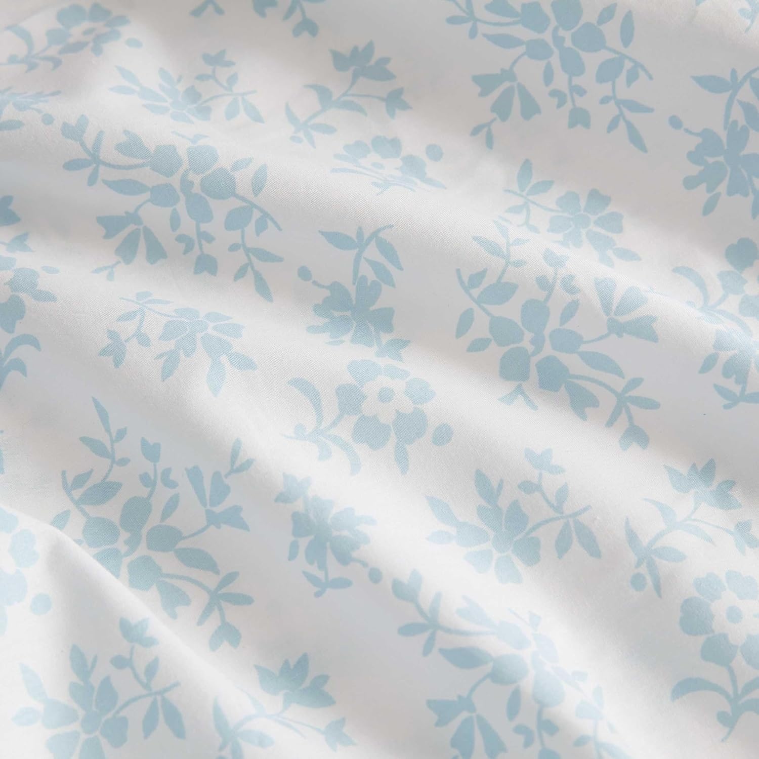 image:imageMartha Stewart Full Sheet Set with Fitted Sheet amp Pillowcases Cotton Percale Bedding with a Smooth Feel Deep Pocket Gingham BrownFloral Blue