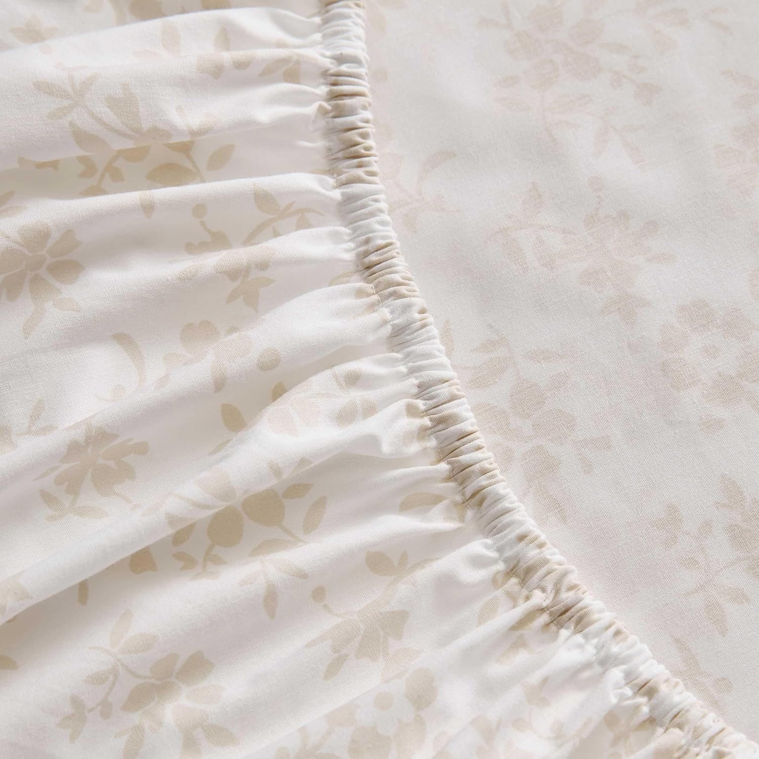image:imageMartha Stewart Full Sheet Set with Fitted Sheet amp Pillowcases Cotton Percale Bedding with a Smooth Feel Deep Pocket Gingham BrownFloral White
