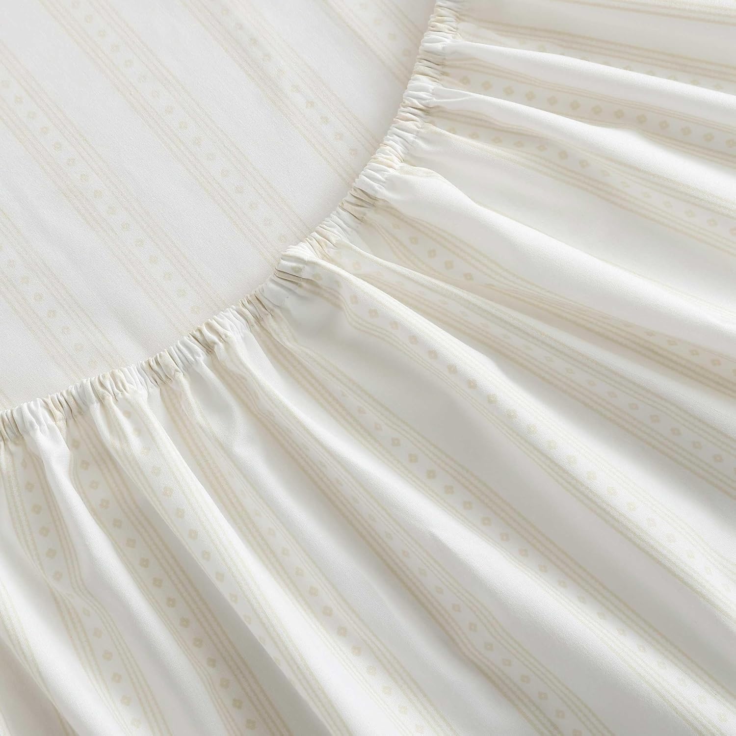 image:imageMartha Stewart Full Sheet Set with Fitted Sheet amp Pillowcases Cotton Percale Bedding with a Smooth Feel Deep Pocket Gingham BrownFrancesca Stripe Beige
