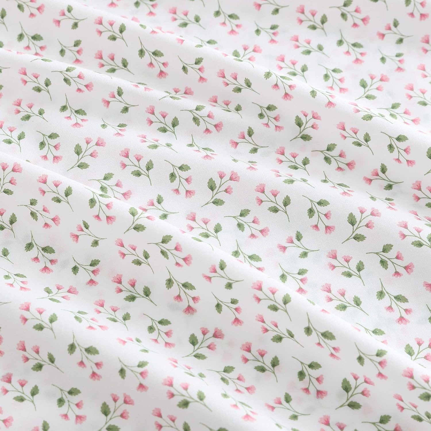 image:imageMartha Stewart Full Sheet Set with Fitted Sheet amp Pillowcases Cotton Percale Bedding with a Smooth Feel Deep Pocket Gingham BrownKennedy Floral Pink