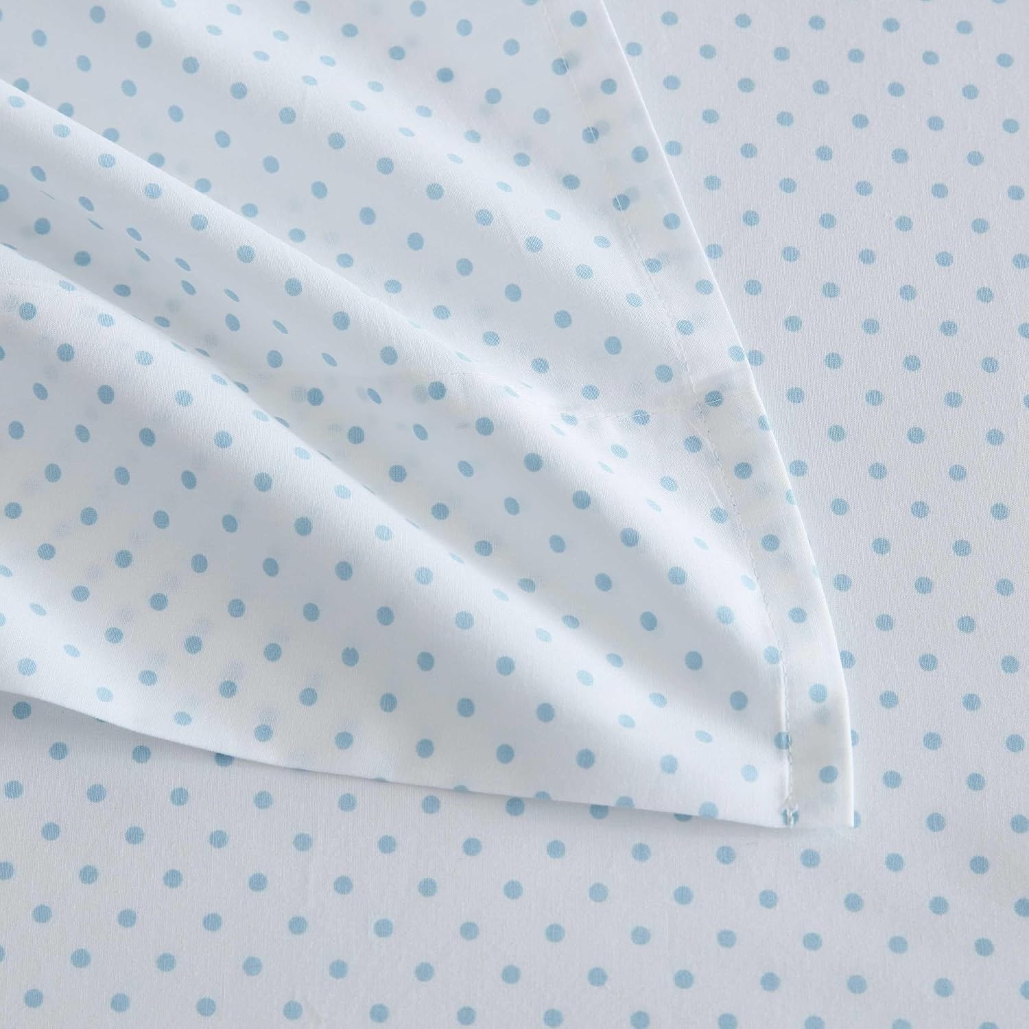 image:imageMartha Stewart Full Sheet Set with Fitted Sheet amp Pillowcases Cotton Percale Bedding with a Smooth Feel Deep Pocket Gingham BrownPolka Dot Blue