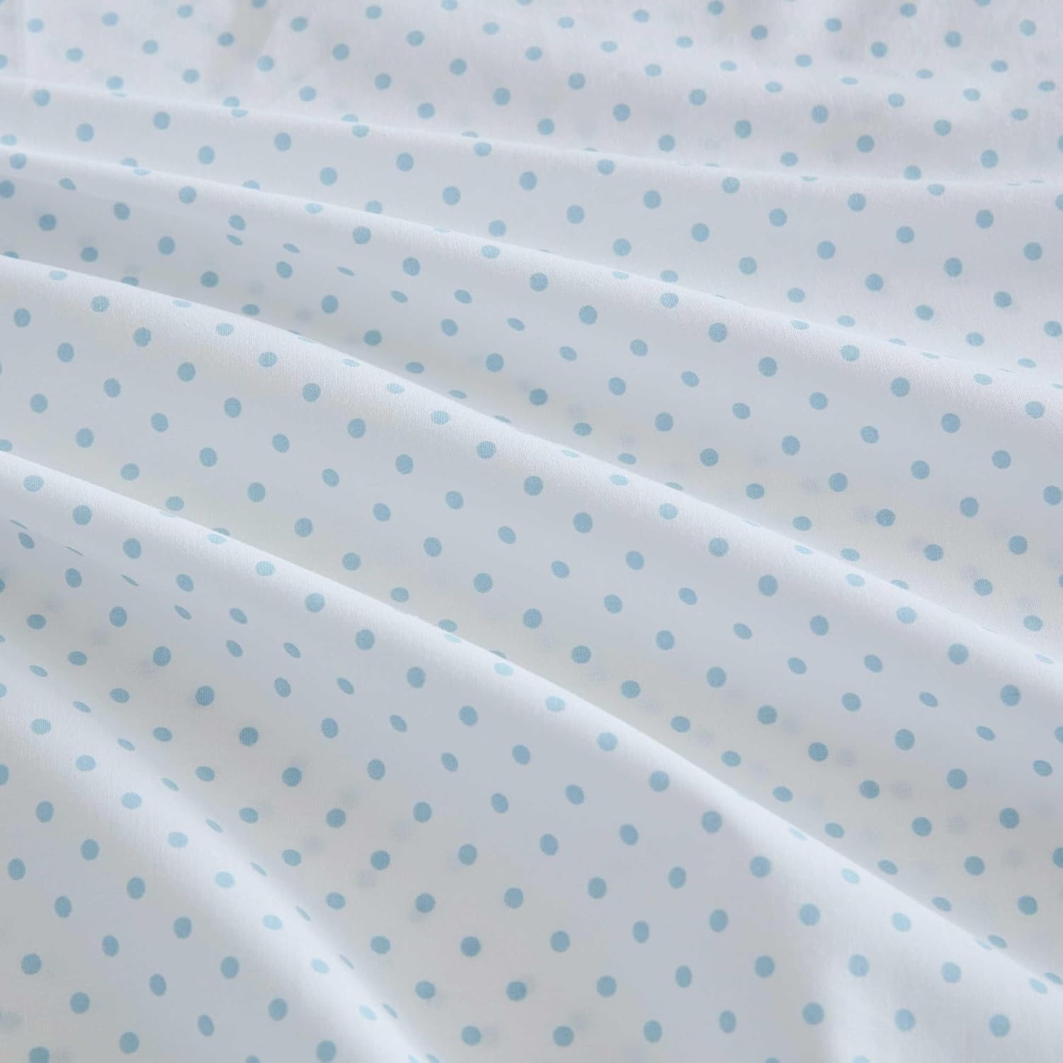 image:imageMartha Stewart Full Sheet Set with Fitted Sheet amp Pillowcases Cotton Percale Bedding with a Smooth Feel Deep Pocket Gingham BrownPolka Dot Blue
