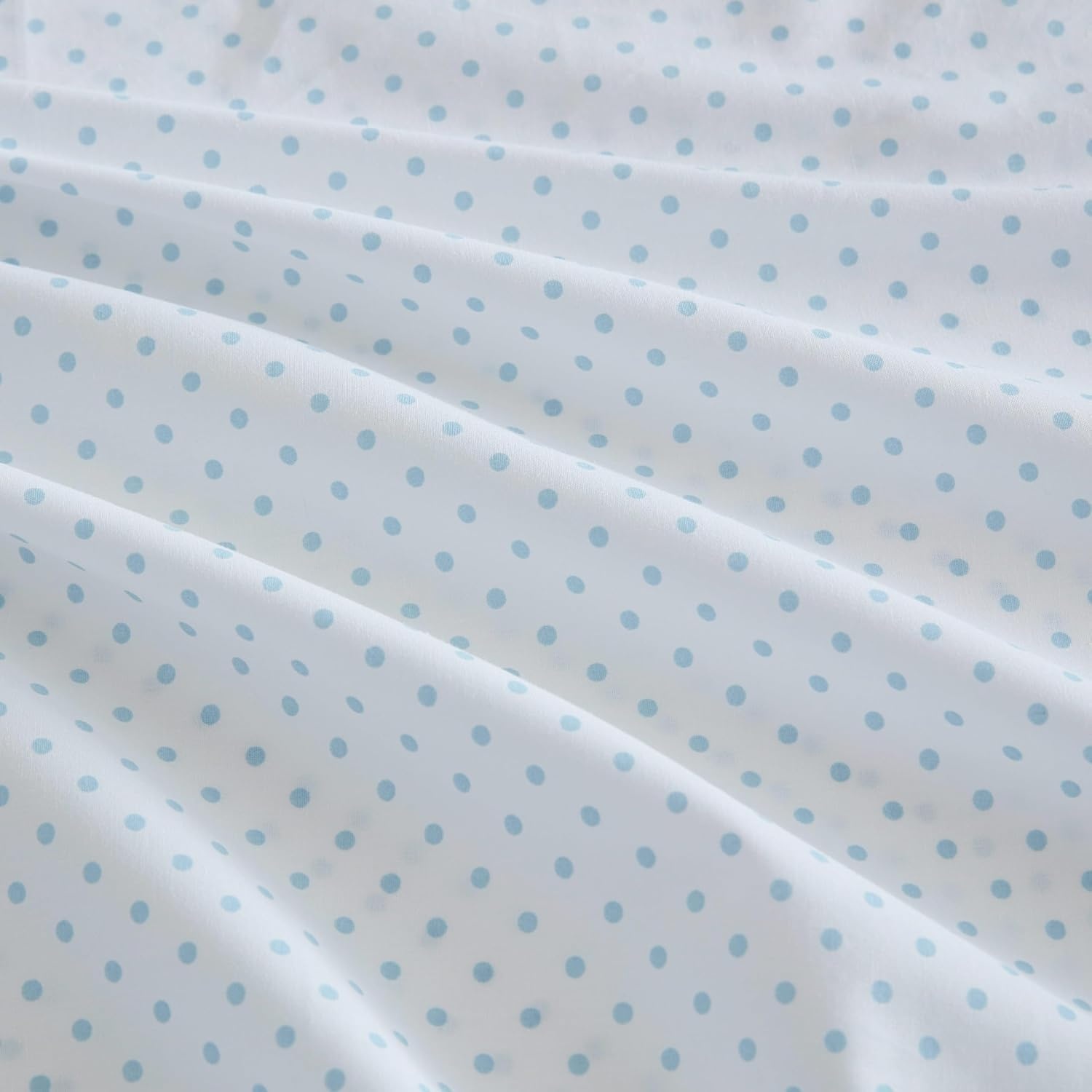 image:imageMartha Stewart Full Sheet Set with Fitted Sheet amp Pillowcases Cotton Percale Bedding with a Smooth Feel Deep Pocket Gingham BrownPolka Dot Blue