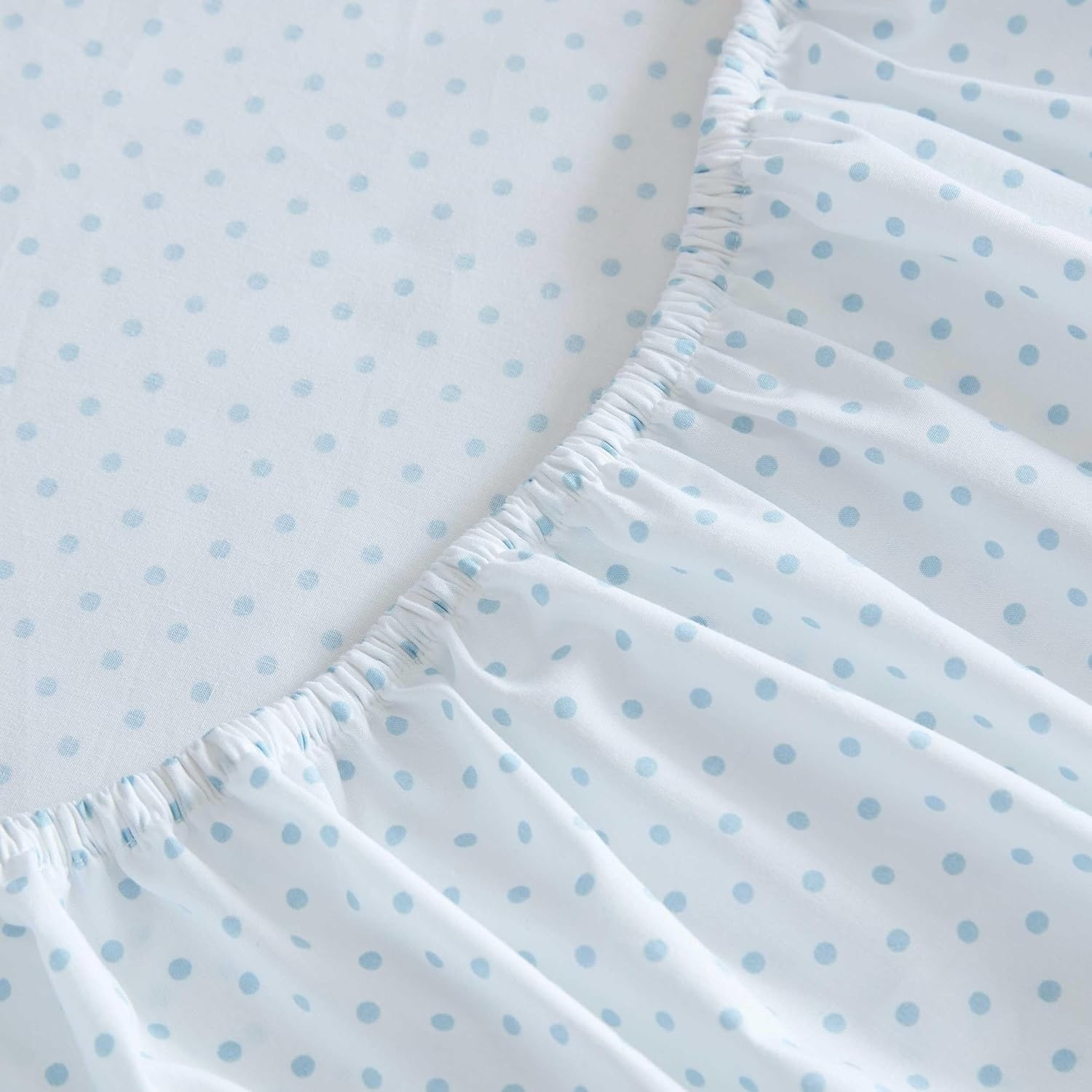 image:imageMartha Stewart Full Sheet Set with Fitted Sheet amp Pillowcases Cotton Percale Bedding with a Smooth Feel Deep Pocket Gingham BrownPolka Dot Blue