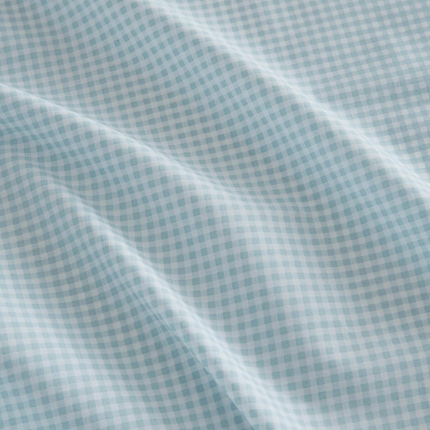 image:imageMartha Stewart Full Sheet Set with Fitted Sheet amp Pillowcases Cotton Percale Bedding with a Smooth Feel Deep Pocket Gingham BrownSmall Gingham Blue