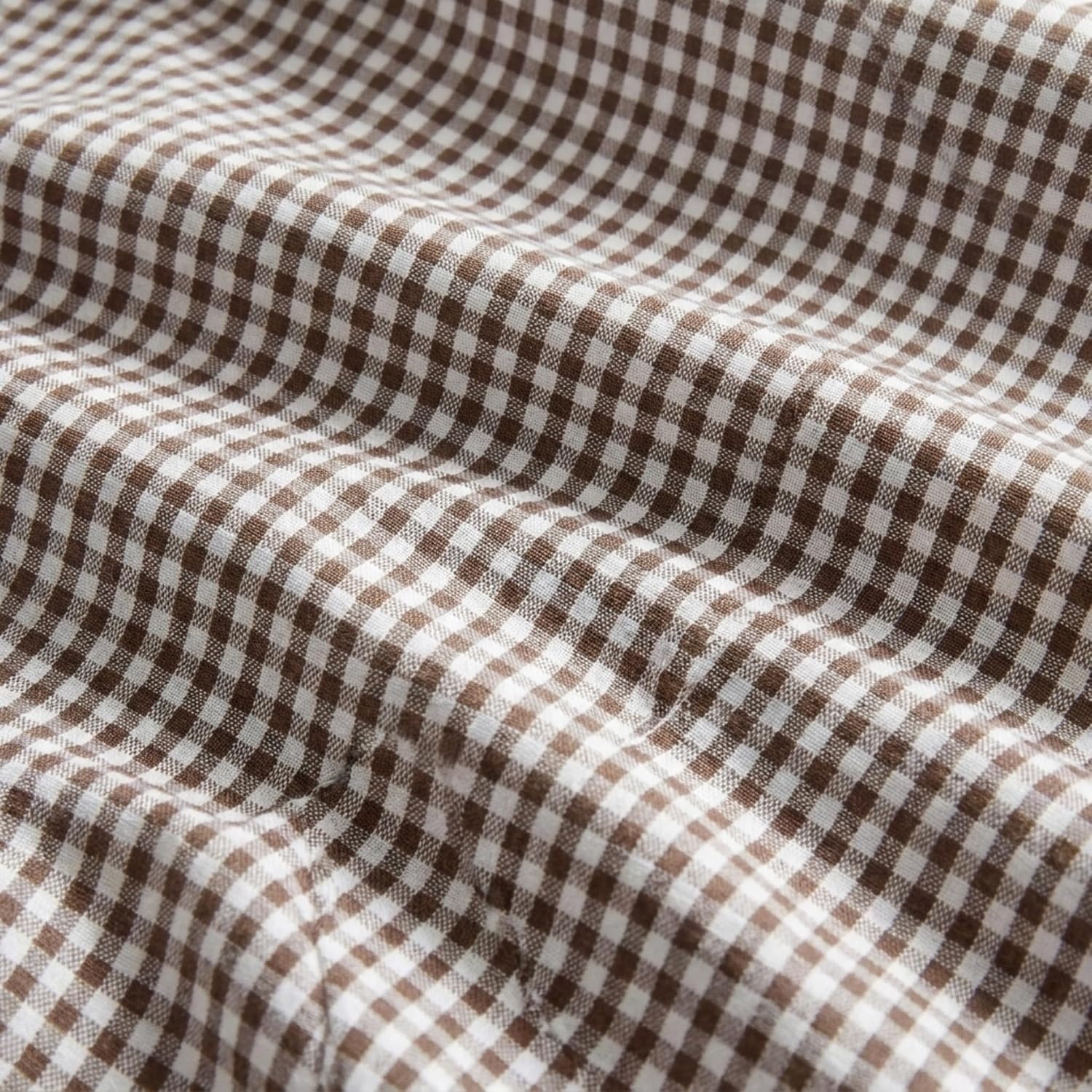 image:imageMartha Stewart Full Sheet Set with Fitted Sheet amp Pillowcases Cotton Percale Bedding with a Smooth Feel Deep Pocket Gingham BrownSmall Gingham Brown