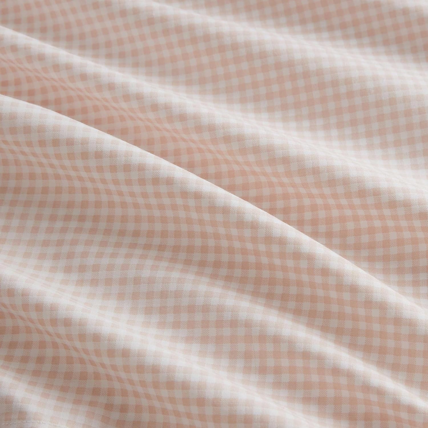image:imageMartha Stewart Full Sheet Set with Fitted Sheet amp Pillowcases Cotton Percale Bedding with a Smooth Feel Deep Pocket Gingham BrownSmall Gingham Pink
