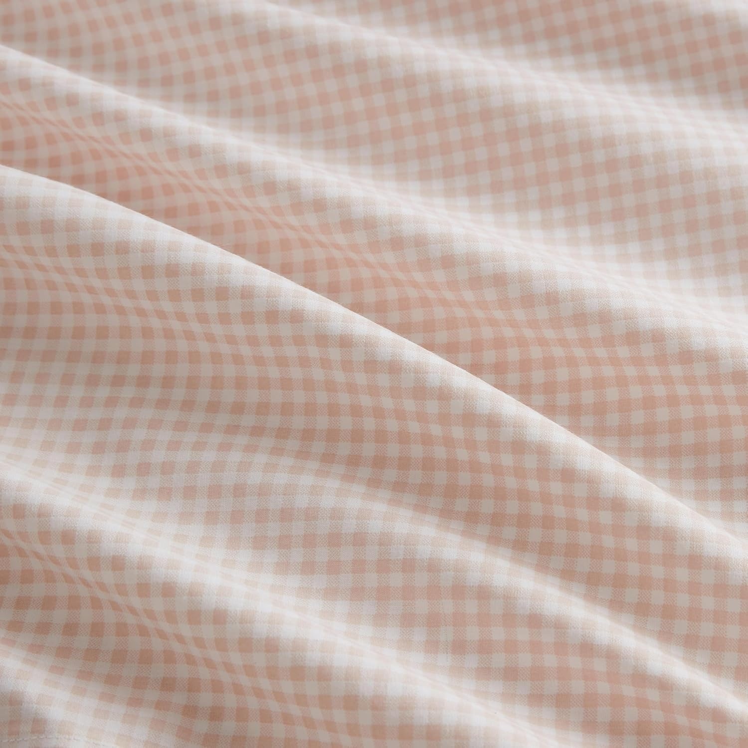 image:imageMartha Stewart Full Sheet Set with Fitted Sheet amp Pillowcases Cotton Percale Bedding with a Smooth Feel Deep Pocket Gingham BrownSmall Gingham Pink