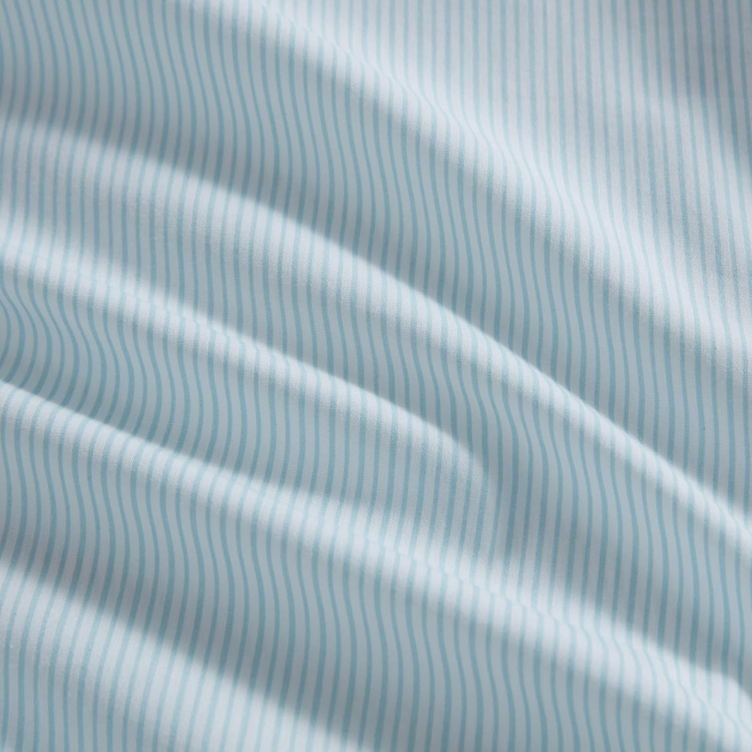 image:imageMartha Stewart Full Sheet Set with Fitted Sheet amp Pillowcases Cotton Percale Bedding with a Smooth Feel Deep Pocket Gingham BrownStripe Blue