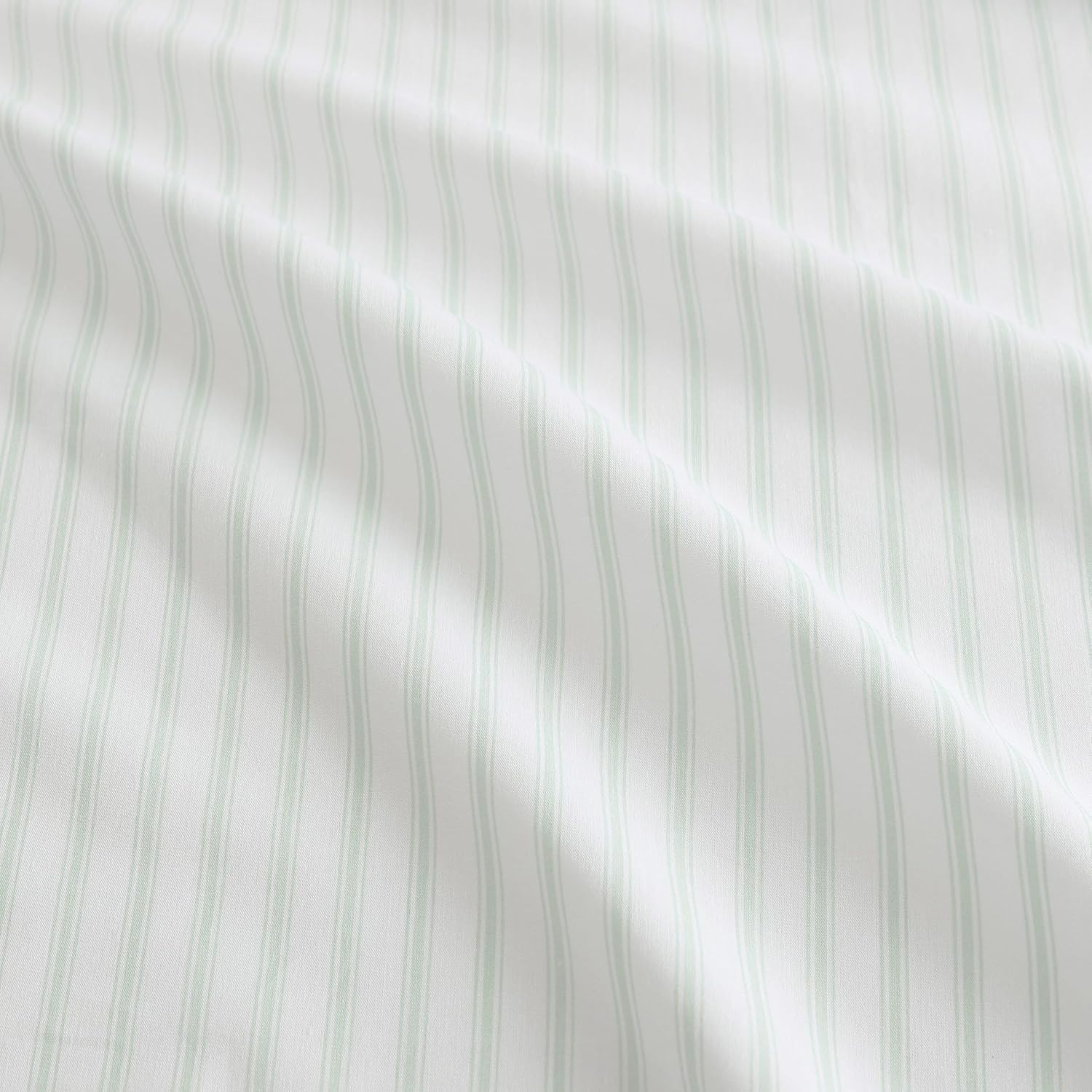 image:imageMartha Stewart Full Sheet Set with Fitted Sheet amp Pillowcases Cotton Percale Bedding with a Smooth Feel Deep Pocket Gingham BrownTicking Stripe Green